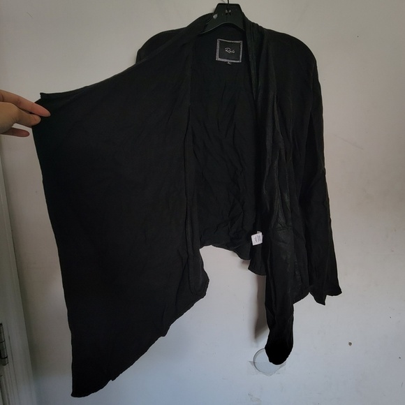 Rails Black Draped Waterfall Open Front Long Sleeve Cardigan Light Jacket Large - Picture 5 of 13